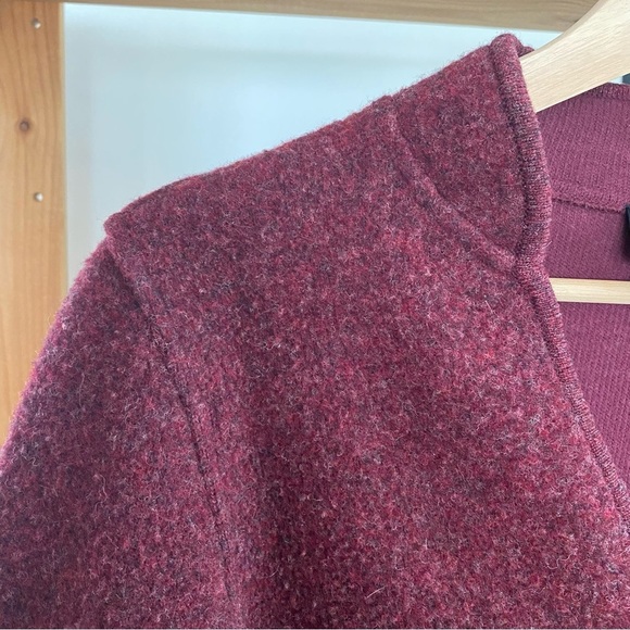 Eileen Fisher Burgundy Red Lambswool Blend Jacket Blazer - Picture 6 of 15